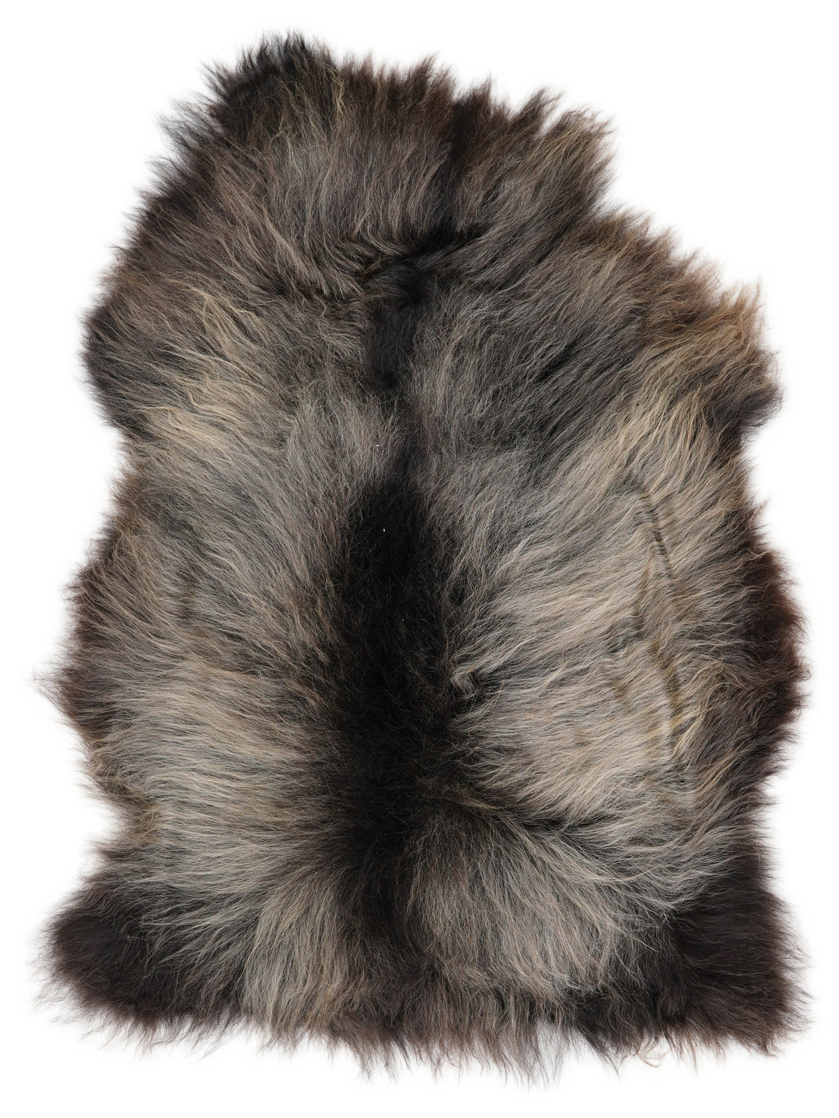 Peau de mouton islandaise multicolore d’environ 120 × 80 cm, vue de dessus : exactement la peau que vous recevez