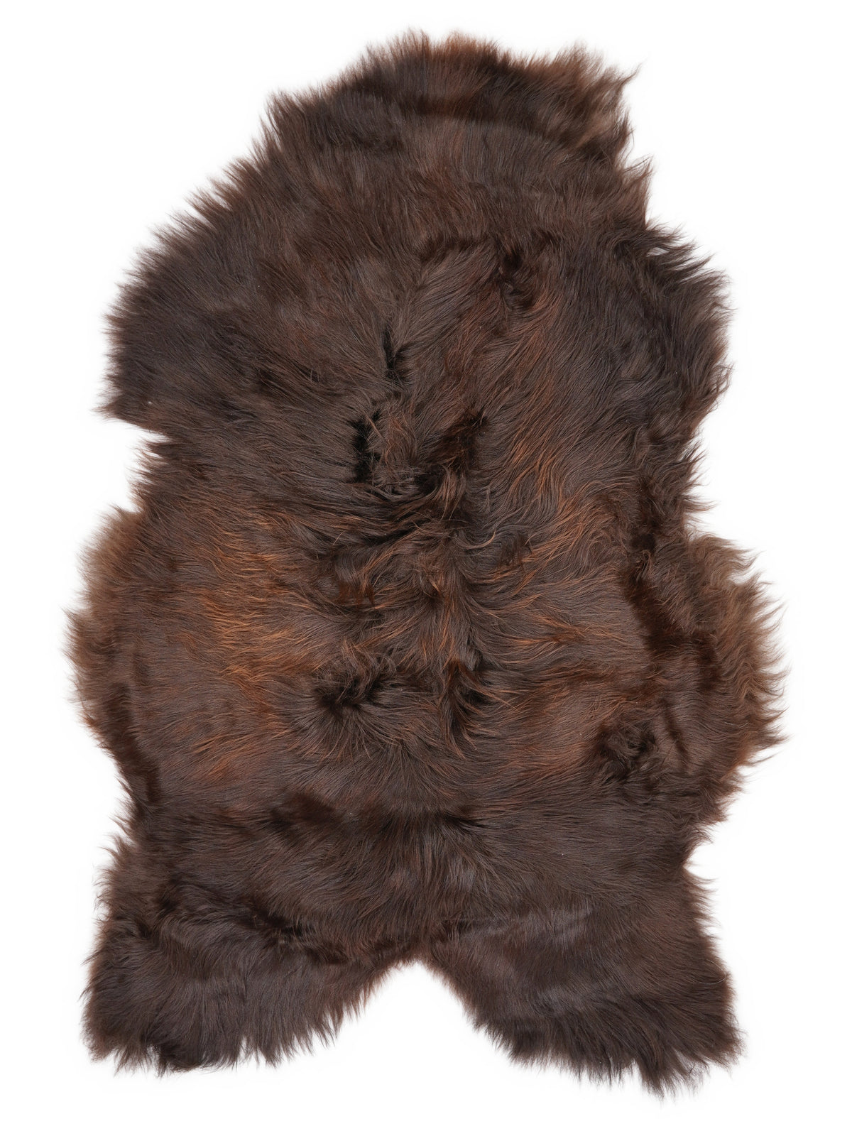 Peau de mouton islandaise multicolore d’environ 110 × 70 cm, vue de dessus : exactement la peau que vous recevez