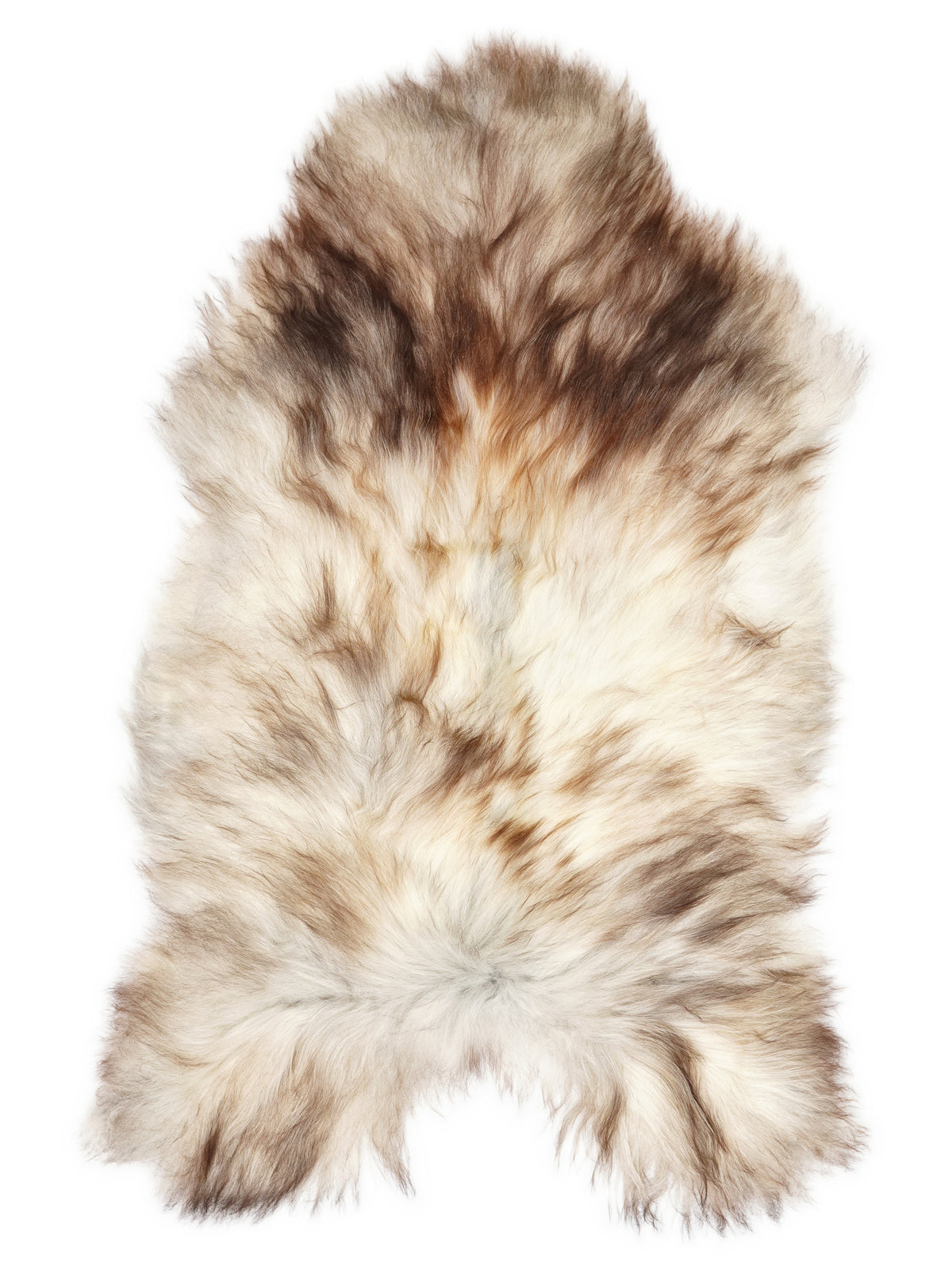 Peau de mouton islandaise grise d’environ 130 × 70 cm, vue de dessus : exactement la peau que vous recevez