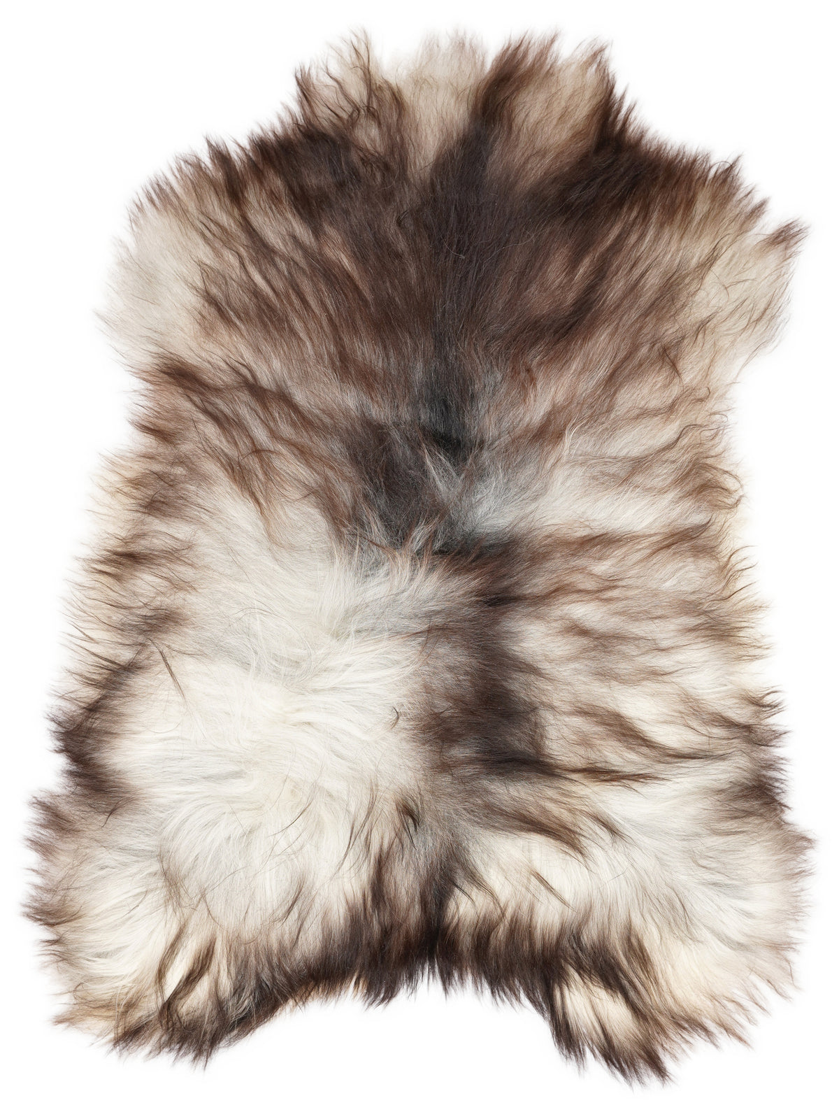 Peau de mouton islandaise grise d’environ 120 × 85 cm, vue de dessus : exactement la peau que vous recevez