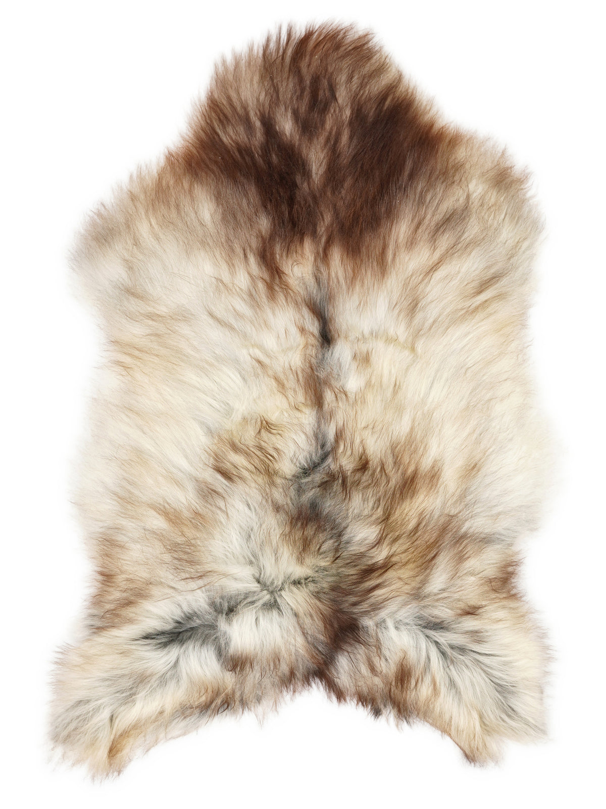 Peau de mouton islandaise grise d’environ 120 × 75 cm, vue de dessus : exactement la peau que vous recevez