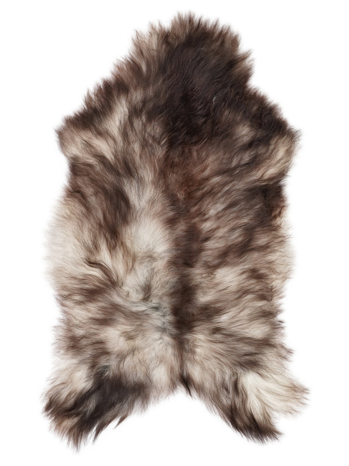 Peau de mouton islandaise grise d’environ 130 × 70 cm, vue de dessus : exactement la peau que vous recevez