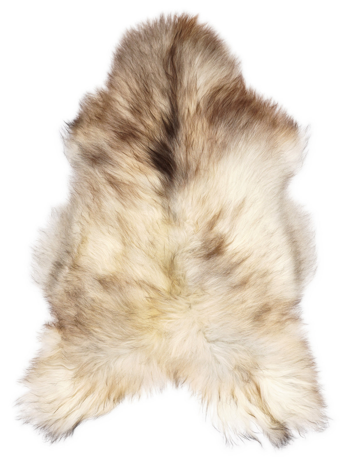 Peau de mouton islandaise grise d’environ 120 × 70 cm, vue de dessus : exactement la peau que vous recevez