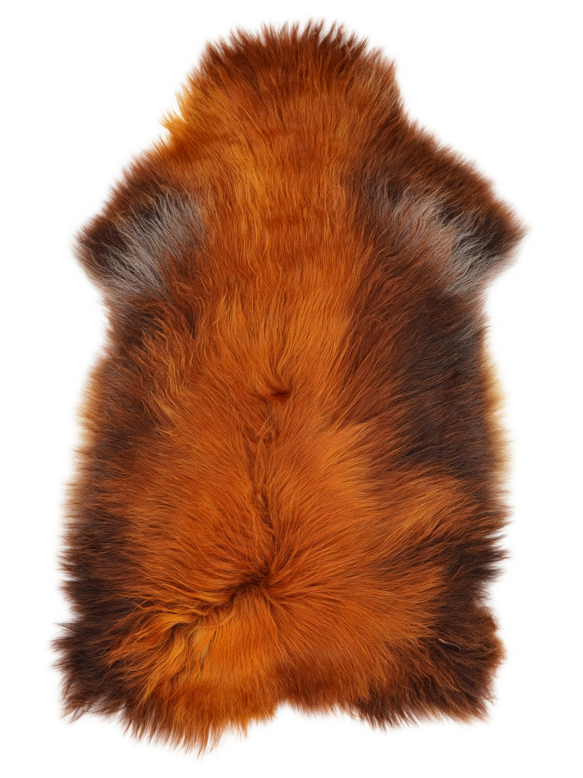 Peau de mouton islandaise Rusty d’environ 120 × 80 cm, vue de dessus : exactement la peau que vous recevez