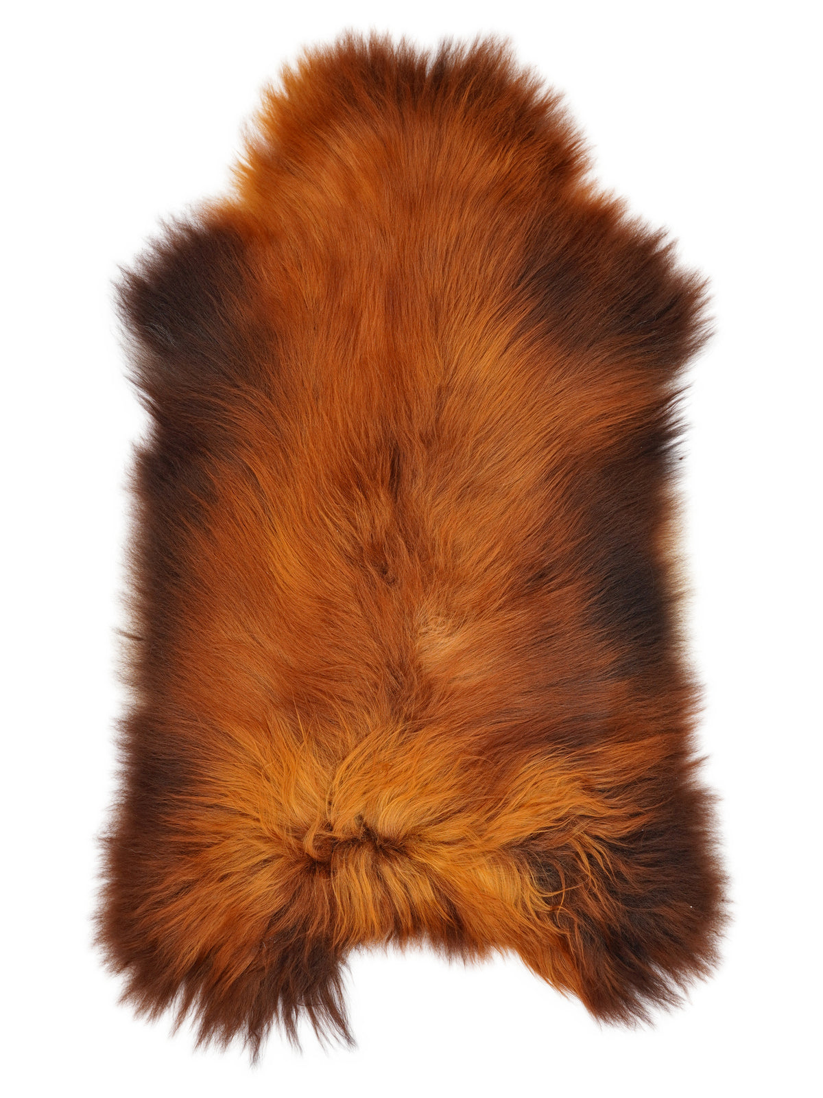 Peau de mouton islandaise Rusty d’environ 120 × 70 cm, vue de dessus : exactement la peau que vous recevez