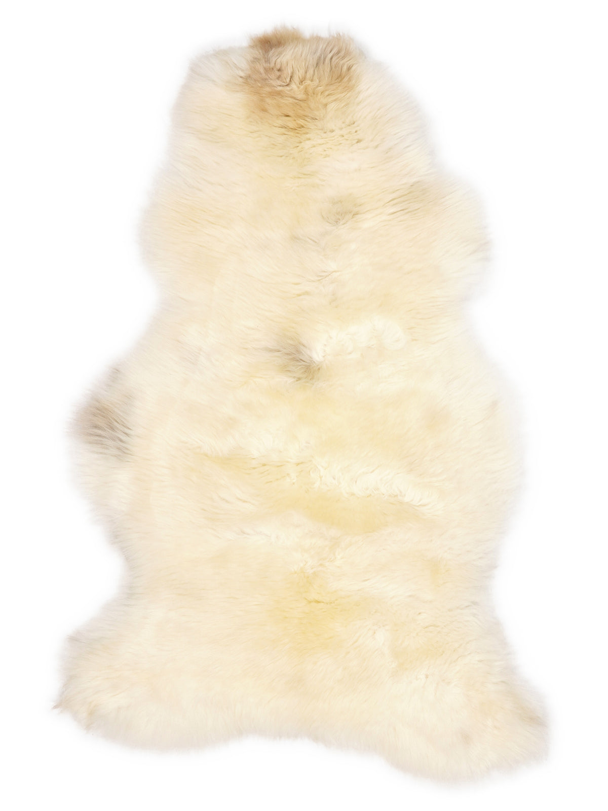 Peau de mouton multicolore britannique d’environ 110 × 60 cm, vue de dessus : exactement la peau que vous recevez