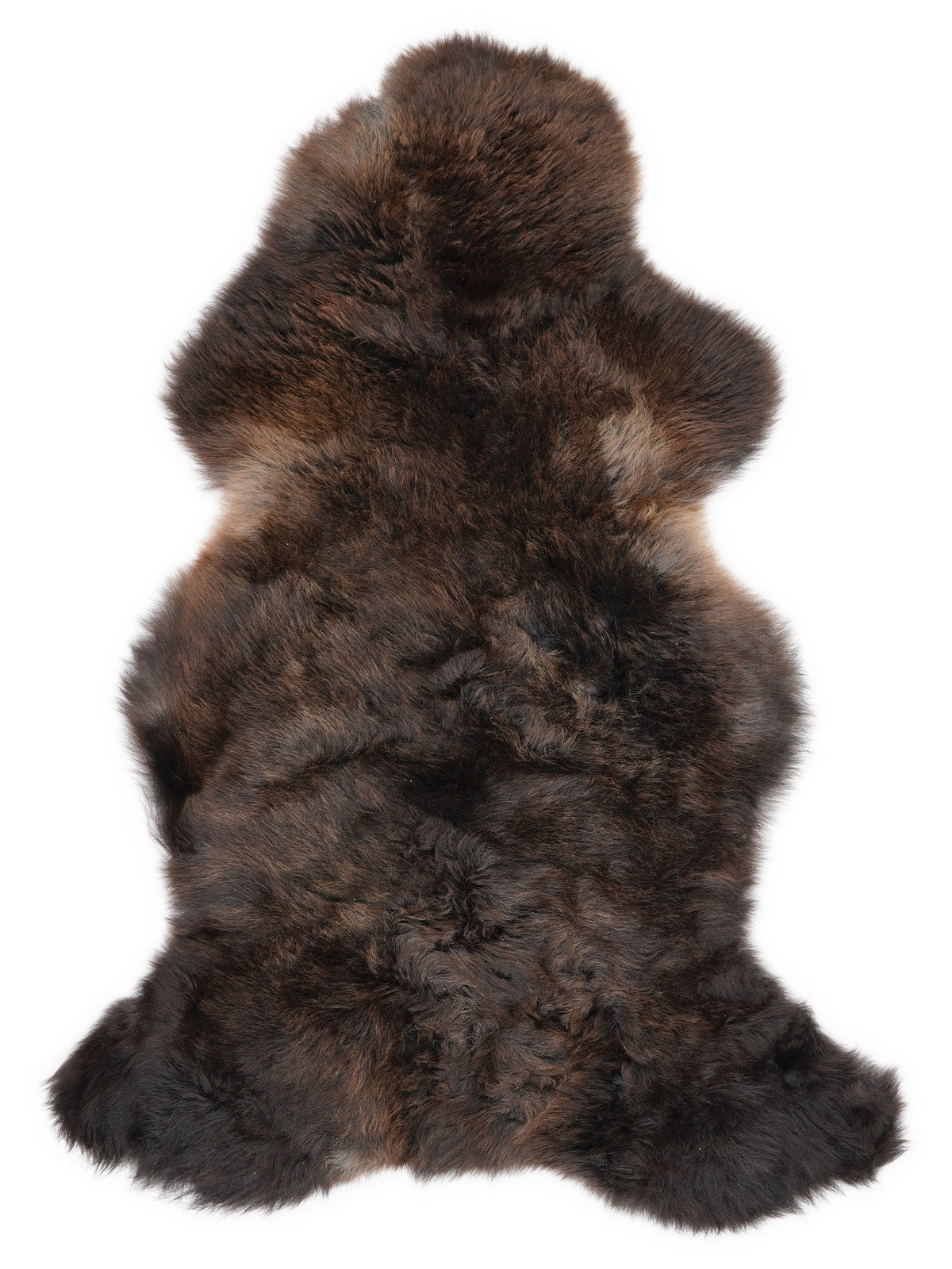 Peau de mouton multicolore britannique d’environ 110 × 60 cm, vue de dessus : exactement la peau que vous recevez