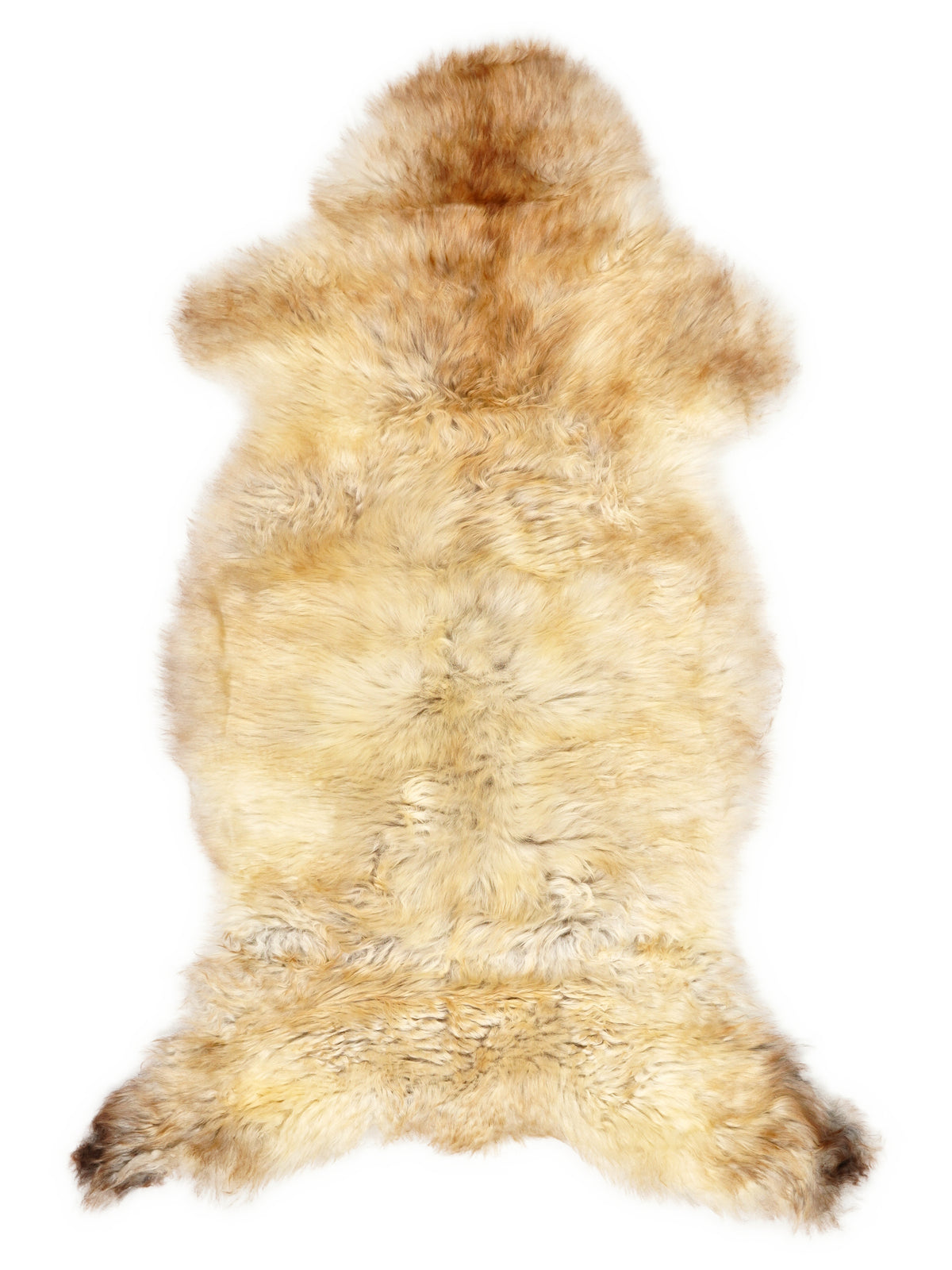 Peau de mouton multicolore britannique d’environ 120 × 60 cm, vue de dessus : exactement la peau que vous recevez