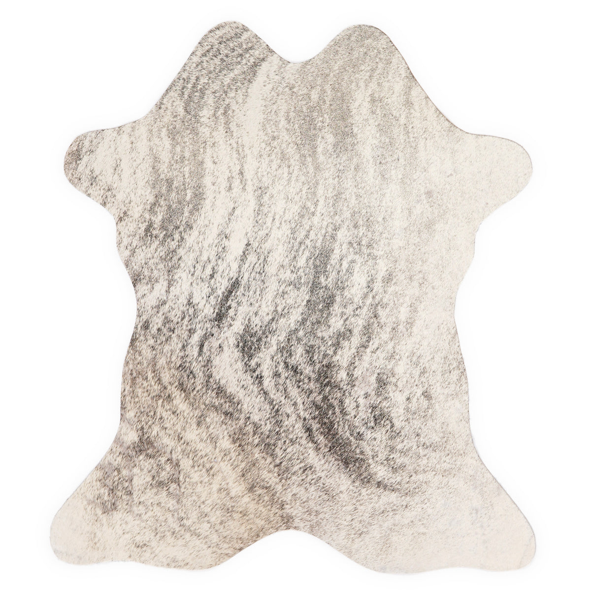 Mini peau de vache d’environ 70 × 70 cm, vue de dessus : exactement la peau que vous recevez