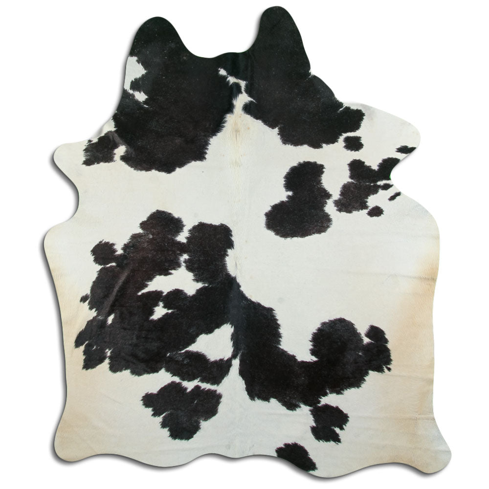 Peau de vache noire et blanche XL