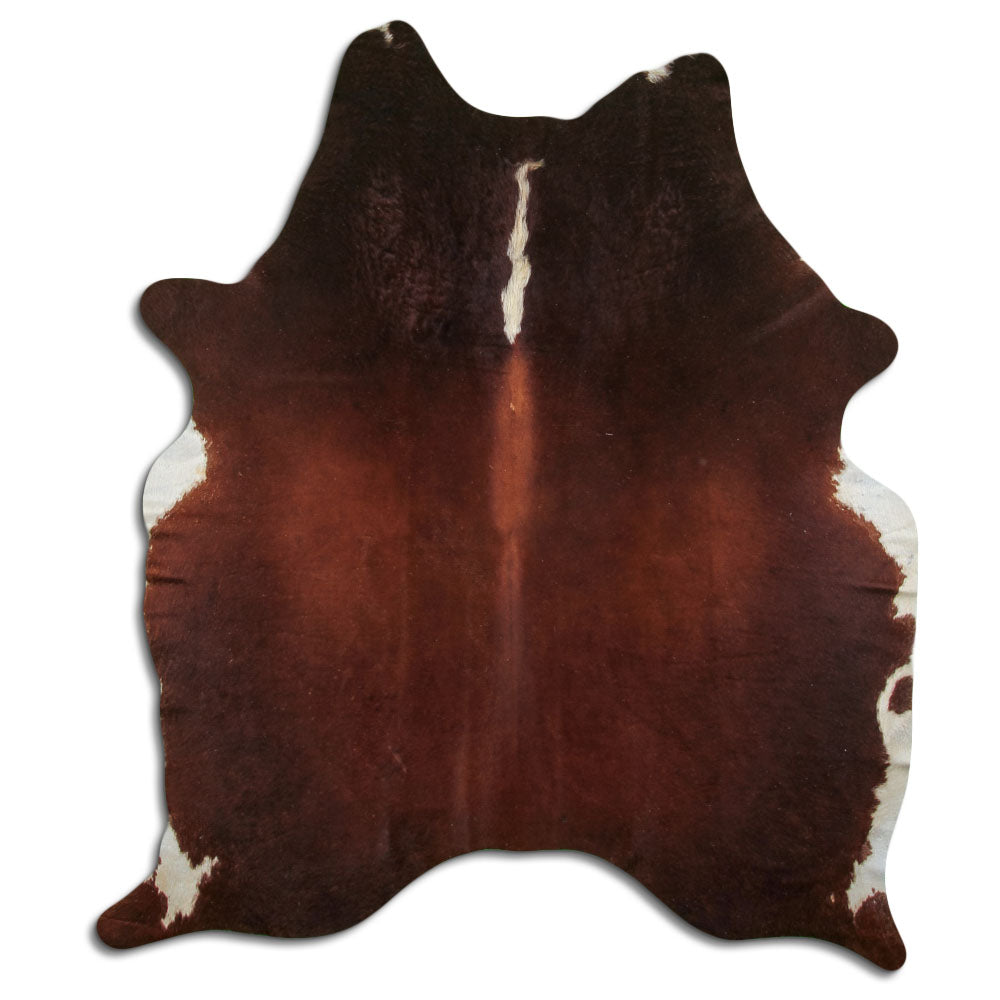 Peau de vache marron et blanche L
