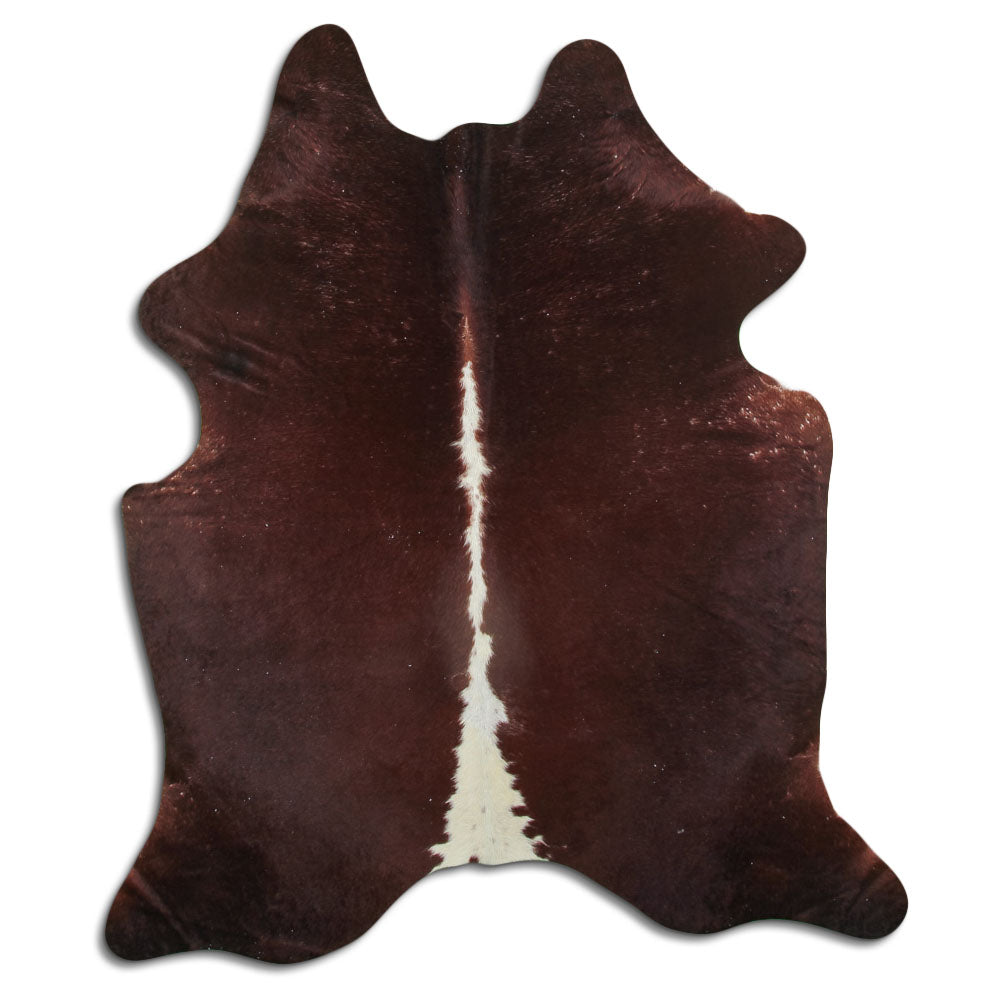 Peau de vache marron et blanche L