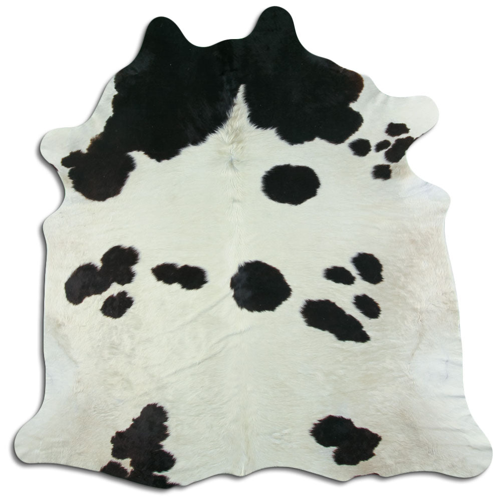 Peau de vache noire et blanche XL