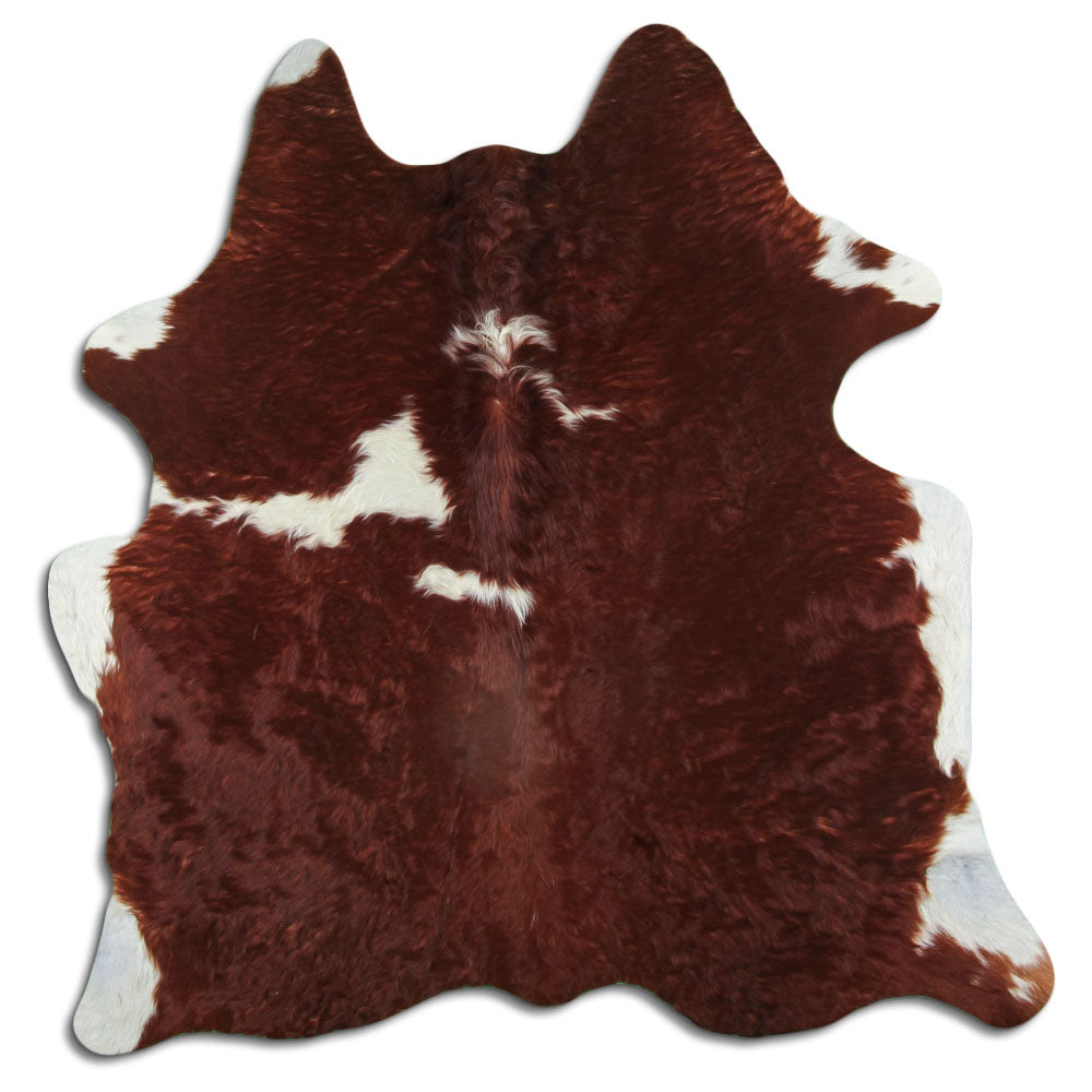 Peau de vache marron et blanche L