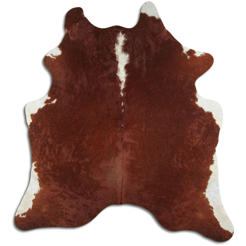 Peau de vache marron et blanche XL