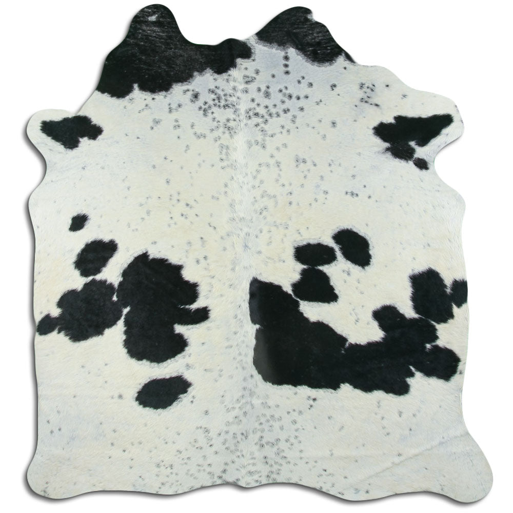 Peau de vache noire et blanche M