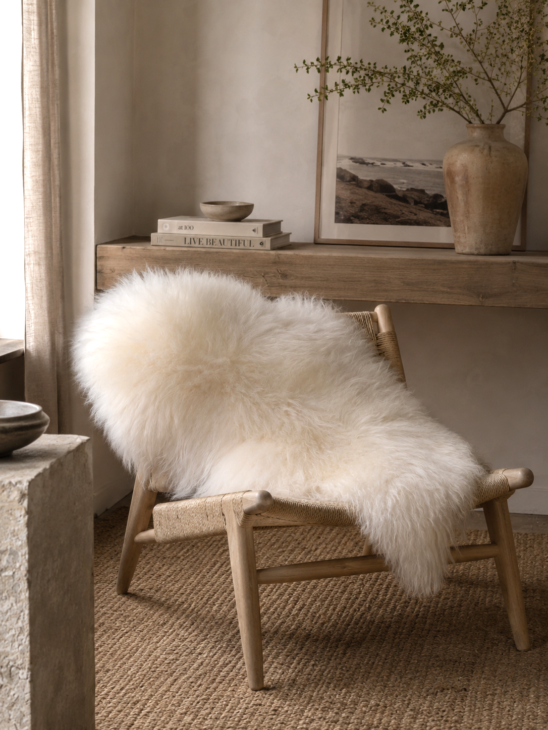 Peau de mouton islandaise blanche