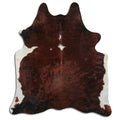 Peau de vache marron et blanche L