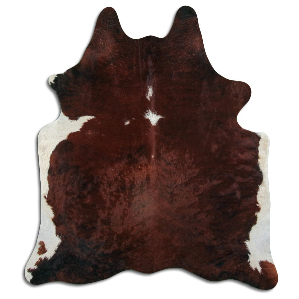 Peau de vache marron et blanche L