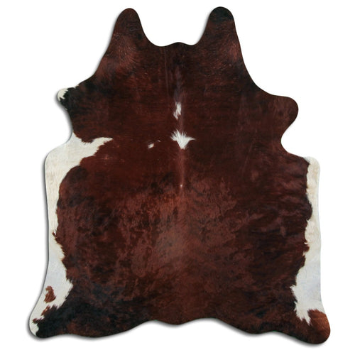 Peau de vache marron et blanche L