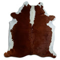 Peau de vache marron et blanche L
