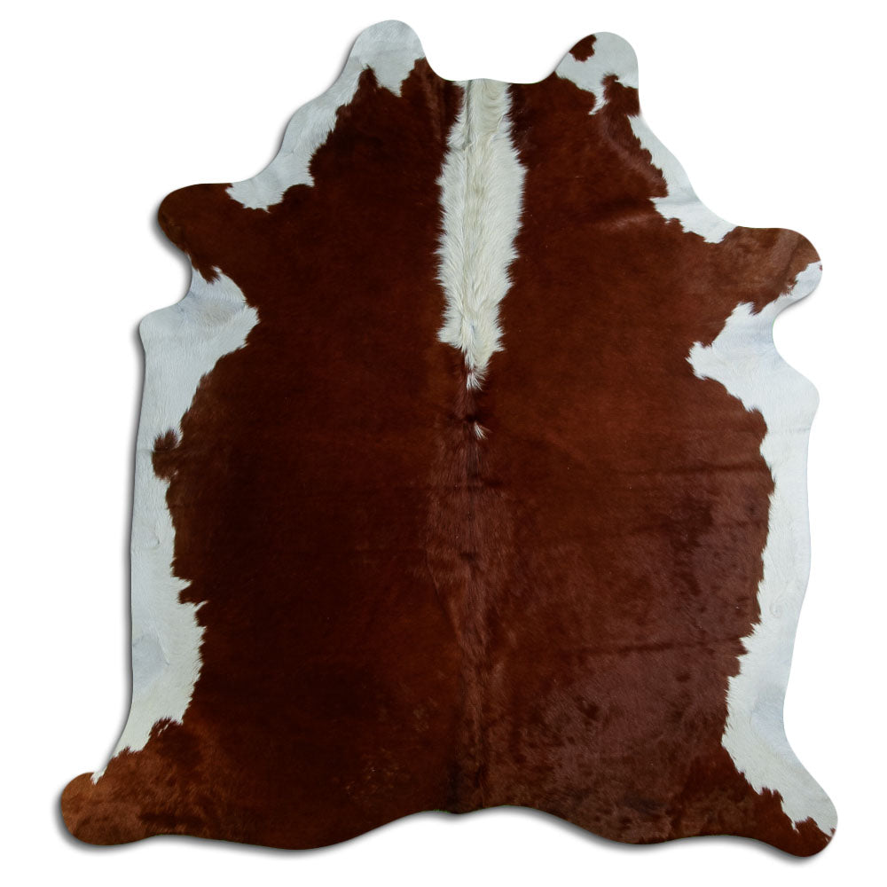Peau de vache marron et blanche L