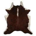 Peau de vache marron et blanche XL