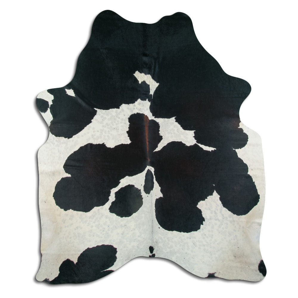 Peau de vache noire et blanche XL
