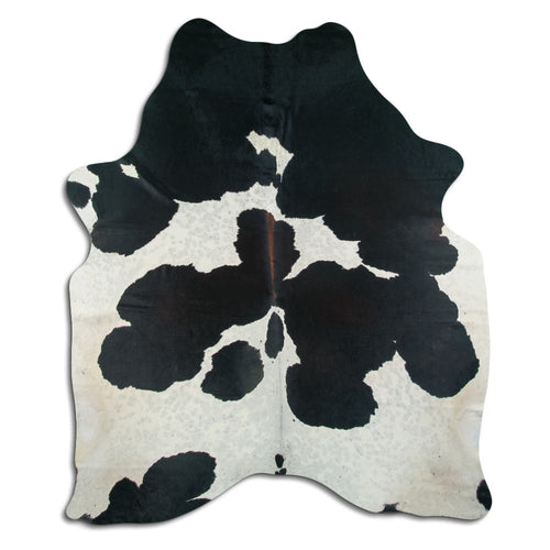 Peau de vache noire et blanche XL