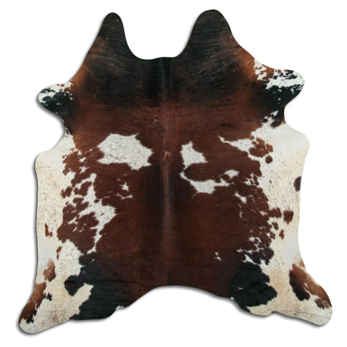 Peau de vache marron et blanche XXL