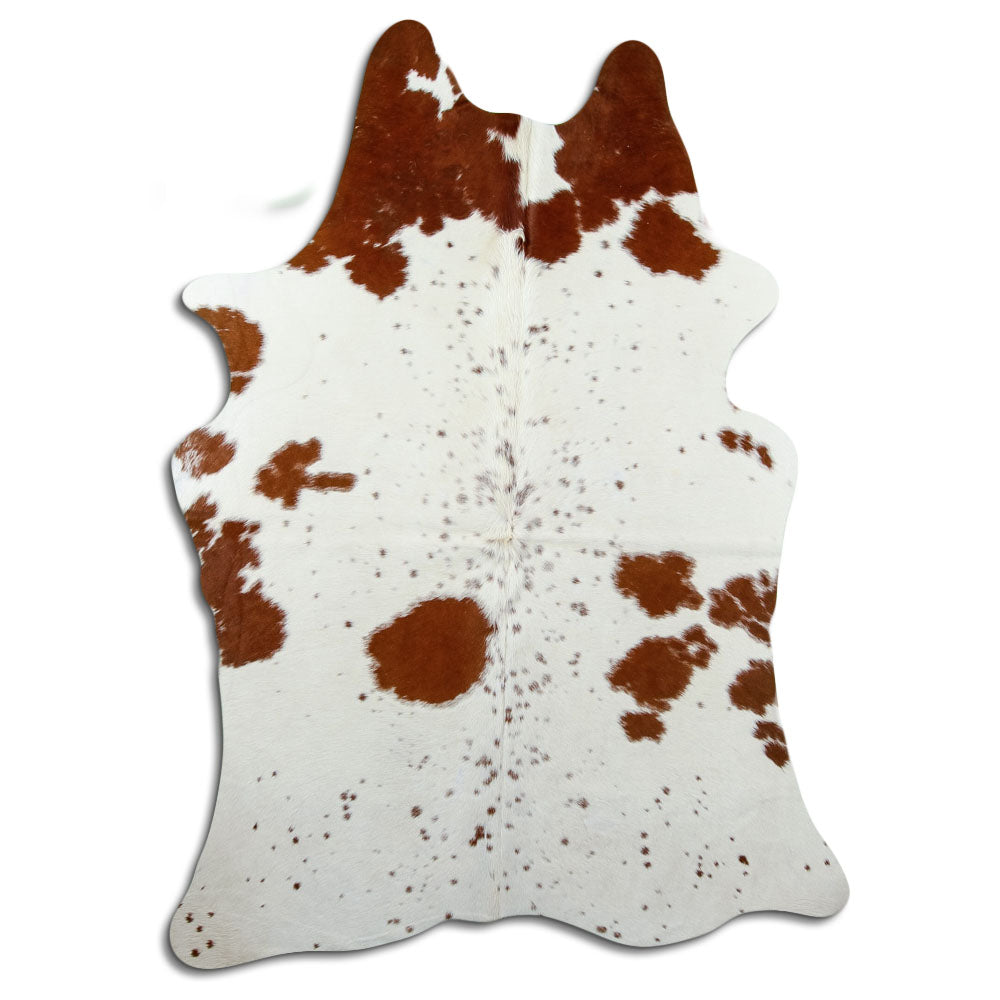 Peau de vache marron et blanche L