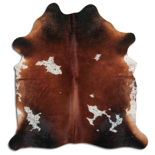 Peau de vache marron et blanche XL