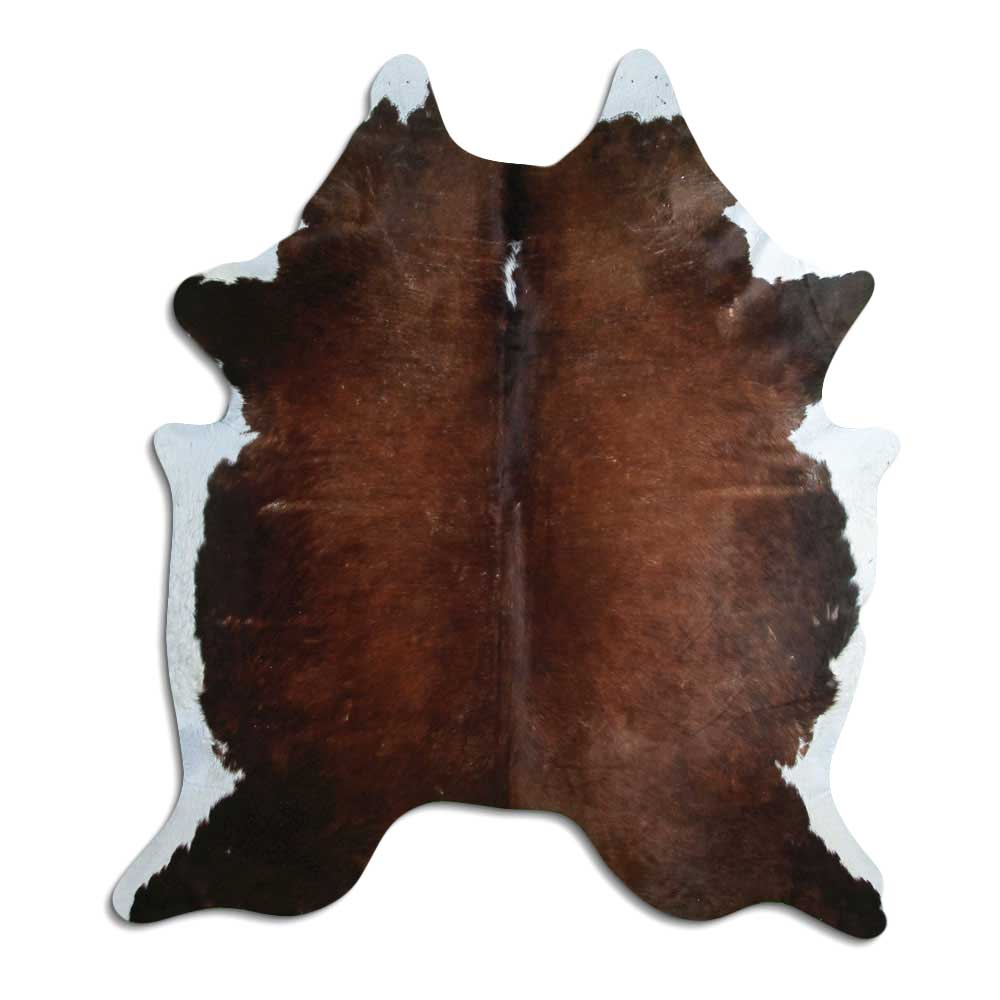 Peau de vache marron et blanche XL
