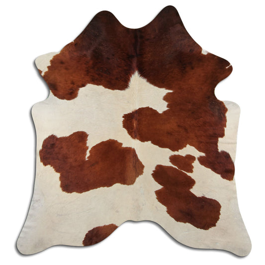 Peau de vache marron et blanche L