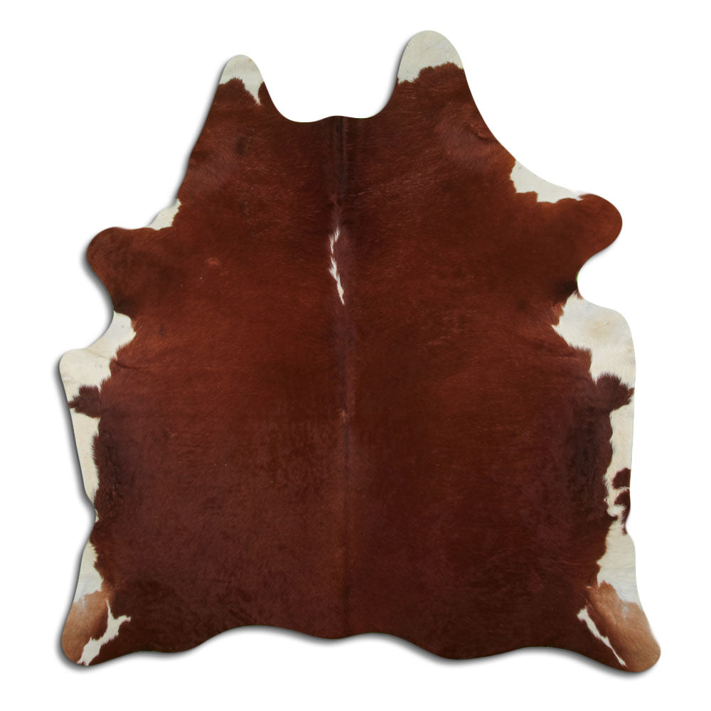 Peau de vache marron et blanche L