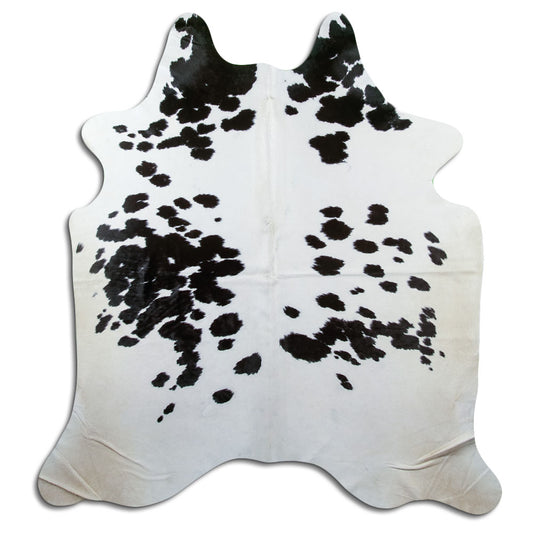 Peau de vache noire et blanche XL
