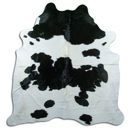 Peau de vache noire et blanche XL