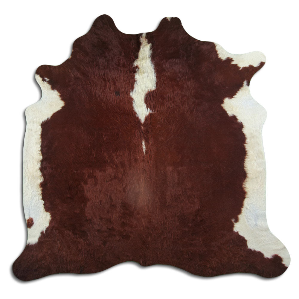 Peau de vache marron et blanche XL
