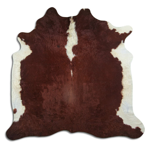 Peau de vache marron et blanche XL