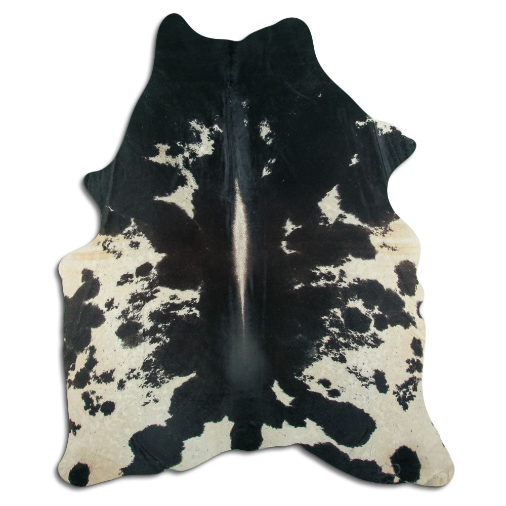 Peau de vache noire et blanche XL