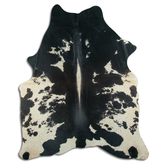 Peau de vache noire et blanche XL