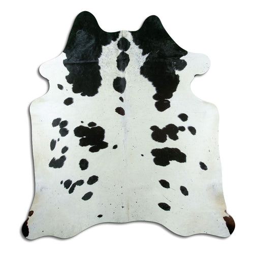 Peau de vache noire et blanche XL