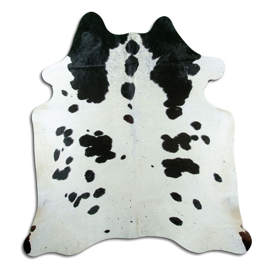 Peau de vache noire et blanche XL