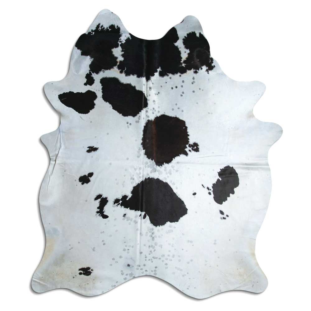 Peau de vache noire et blanche XXL