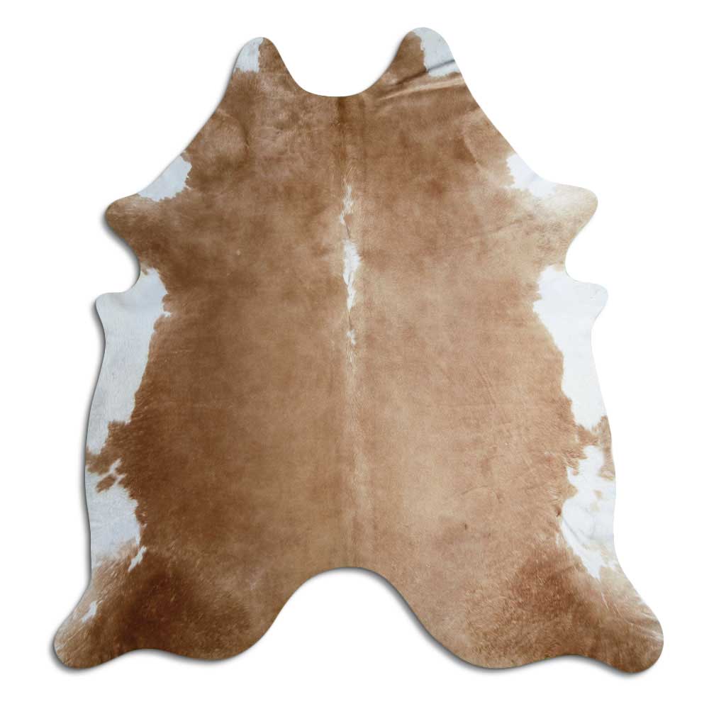 Peau de vache marron et blanche XL