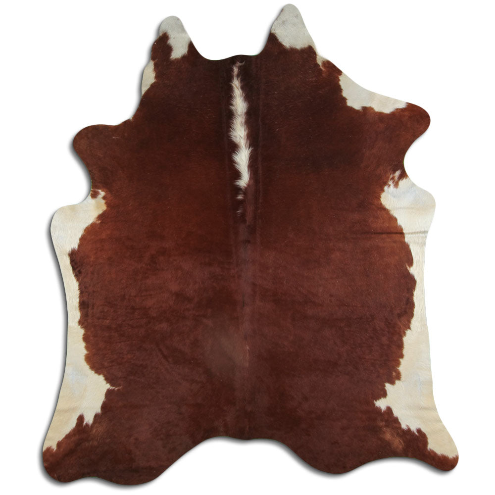 Peau de vache marron et blanche XL