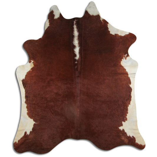 Peau de vache marron et blanche XL