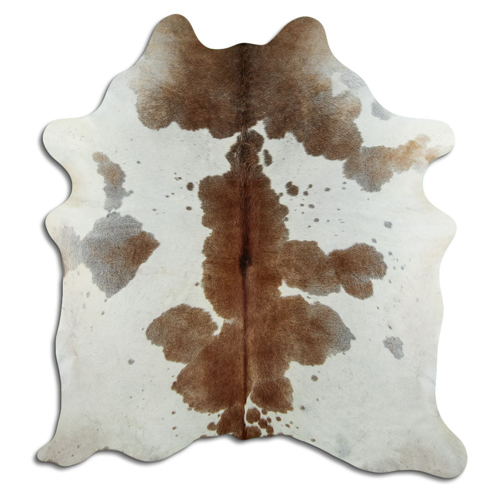 Peau de vache marron et blanche XL