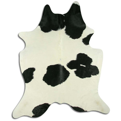 Peau de vache noire et blanche XL