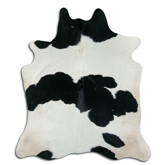 Peau de vache noire et blanche M